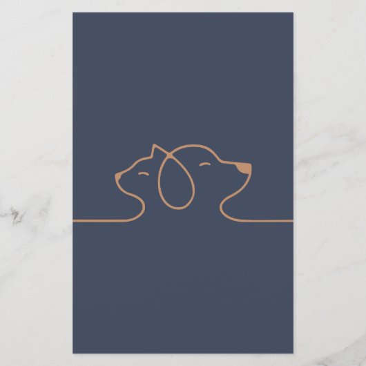 Navy Brown Cute Dog Cat Logo Report boarding (Achterkant)