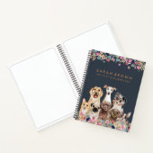 Navy Brown Cute Dog Groomer Small Best Seller Notitieboek (Binnen)
