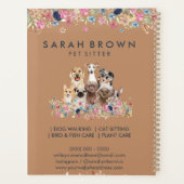 Navy Brown Cute Dog Groomer Small Business Planner (Achterkant)