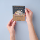 Navy Brown Cute Pet Cats Flyer (Hand)