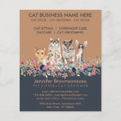 Navy Brown Cute Pet Cats Flyer (Achterkant)