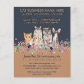 Navy Brown Cute Pet Cats Flyer (Voorkant)