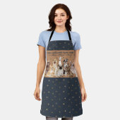 Navy Brown Cute Pet Sitter Dog Groomer Schort (Gedragen)