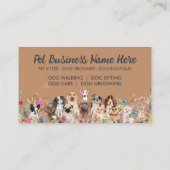 Navy Brown Cute Puppies Dogs Visitekaartje (Achterkant)
