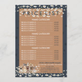 Navy Brown Daisy Flower Dog Groomer Prijslijst Menu