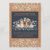 Navy Brown Daisy Flower Hondenverzorger Prijslijst Menu (Achterkant)