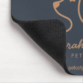 Navy Brown Dog Cat Lineart pet studio Muismat (Hoek)