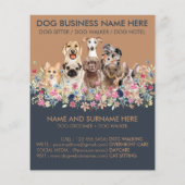 Navy Brown Dog Sitting Service Pet Groomer Flyer (Achterkant)