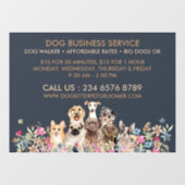 Navy Brown Dog Walker Service Pet Groomer large Raamsticker (Vel)