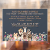 Navy Brown Dog Walker Service Pet Groomer large Raamsticker (Vel 2)