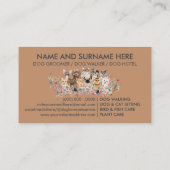 Navy Brown Dogs Cats Briet Drawing Visitekaartje (Achterkant)