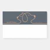 Navy Brown Groomer Pet Branding Logo Post-it® Notes (Voorkant)