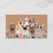 Navy Brown Online Dog Walking Service Boutique Pet Visitekaartje (Achterkant)