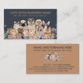 Navy Brown Pet Breed Dogs Katten Visitekaartje (Voorkant / Achterkant)