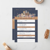 Navy Brown Pet Report Design Notitiekaartje (Voorkant / Achterkant in situ)