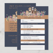 Navy Brown Pet Report Design Notitiekaartje (Voorkant / Achterkant)
