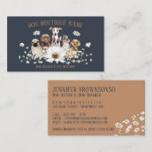 Navy Brown Pet Sitter Daisy Flower Dogs Visitekaartje (Voorkant / Achterkant)