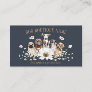 Navy Brown Pet Sitter Daisy Flower Dogs Visitekaartje