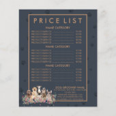 Navy Brown Pet Sitter hond veterinaire prijslijst Flyer (Voorkant)