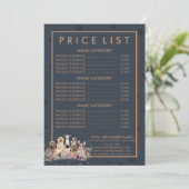 Navy Brown PetSitter hond veterinaire prijslijst Menu (Staand voorkant)