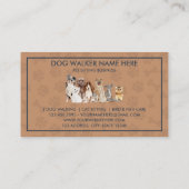 Navy Brown Puppies Dogs Paws Pet Sitter Walker Visitekaartje (Achterkant)