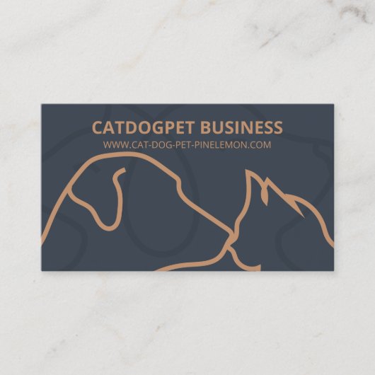 Navy Brown Qr Code Logo Honden Katten Pet Visitekaartje (Voorkant)