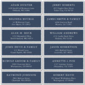  Navy bruiloft gast adres sticker (Voorkant)