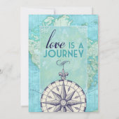 Navy bruiloft reisuitnodiging kaart (Achterkant)