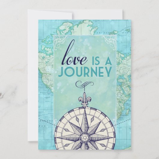 Navy bruiloft reisuitnodiging kaart (Achterkant)