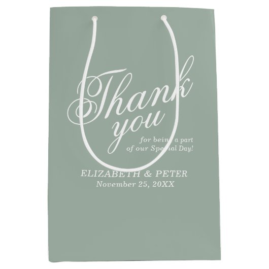 Navy bruiloft welkom dank u medium cadeauzakje (Voorkant)