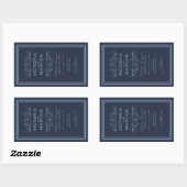 Navy Bruiloft Wijnfles Monogram Favor Labels (Vel)