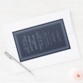 Navy Bruiloft Wijnfles Monogram Favor Labels (Envelop)