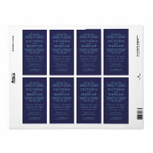 Navy Bruiloft Wijnfles Monogram Favor Labels (Full Sheet)