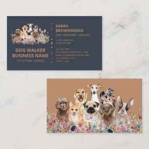 Navy Bruin Online Honden Uitlaat Service Boutique  Visitekaartje