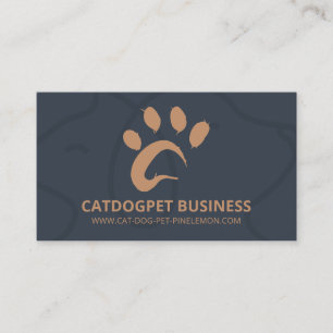 Navy Bruin Qr Code Logo Hond Kat Dier Poot Visitekaartje