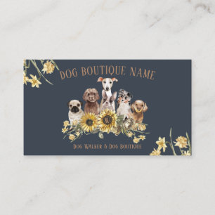 Navy Bruine Huisdier Oppasser Zonnebloem Honden Visitekaartje