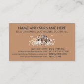 Navy Bruine Pups Daisy Flower Dog Groomer Pet Visitekaartje (Achterkant)