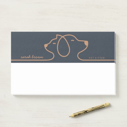 Navy Bruine Verzorger Huisdier Merklogo Post-it® Notes (Op bureau)