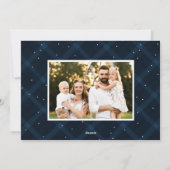 Navy Brushed Pset 3 Foto Feestdagenkaart (Achterkant)