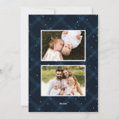 Navy Brushed Pset Merry Kerstmis 3 Foto Feestdagenkaart (Achterkant)