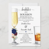 Navy Bubbles & Bourbon voor ik paren douche Kaart (Voorkant)