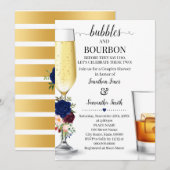Navy Bubbles & Bourbon voor ik paren douche Kaart (Voorkant / Achterkant)
