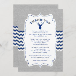 Navy Buck Baby shower bedankt voor je notitie + ge Kaart