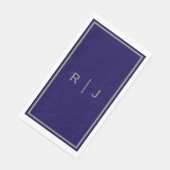 Navy Bue Sage Green Monogram Name Cool Wedding Servet (Hoek)