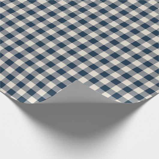 Navy Buffalo Plaid Cadeaupapier (Hoek)