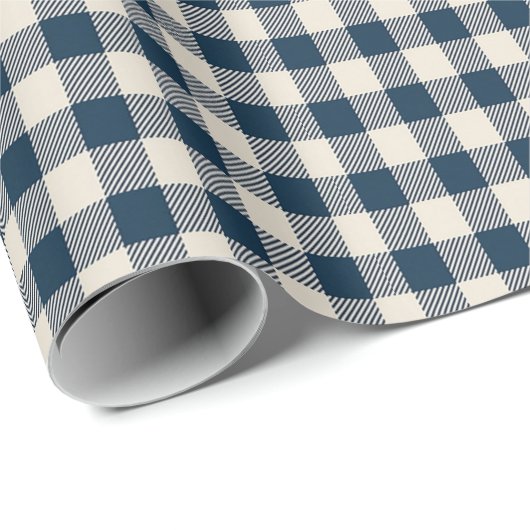 Navy Buffalo Plaid Cadeaupapier (Rol Hoek)