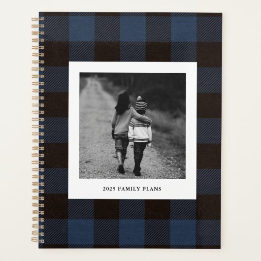 Navy Buffalo Plaid en foto's Planner (Voorkant)
