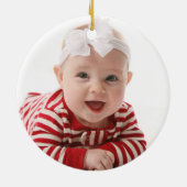 Navy Burgundy Blush Floral Baby's eerste Kerstmis Keramisch Ornament (Achterkant)