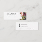 NAVY BURGUNDY BLUSH FLORAL STUD EARRING DISPLAY MINI VISITEKAARTJE (Voorkant / Achterkant)