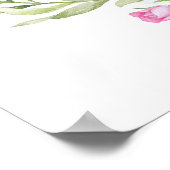 Navy Burgundy Blush Floral Wedding Welcome Sign Poster (Hoek)